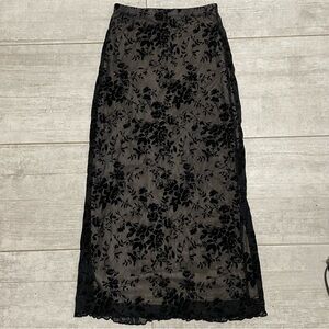 Black Floral Maxi Skit